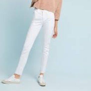 AG ADRIANO GOLDSCHMIED THE STEVIE ANKLE SLIM STRAIGHT ANKLE WHITE DENIM